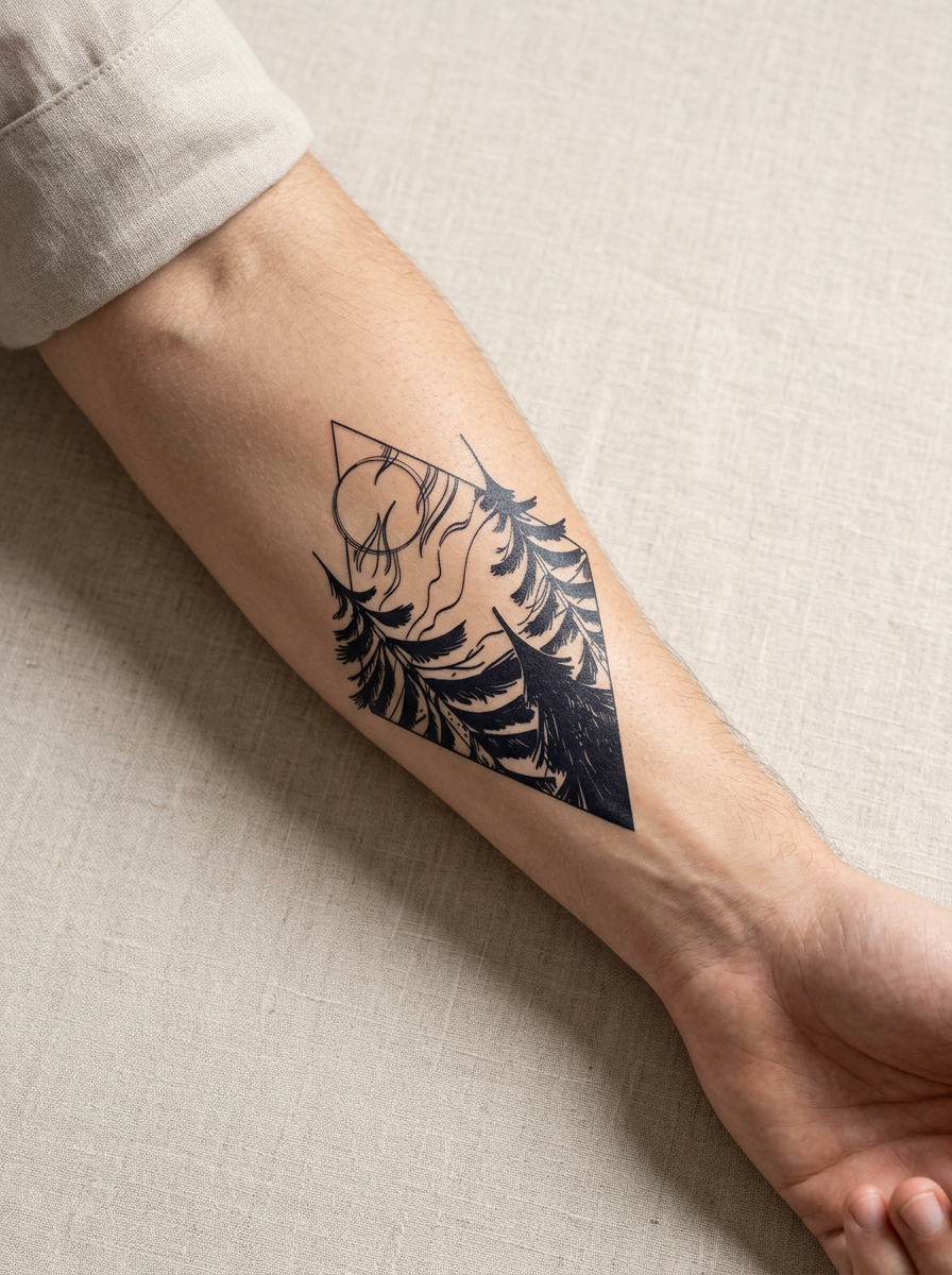 Tatouage Forêt Enchantée appliqué sur avant-bras