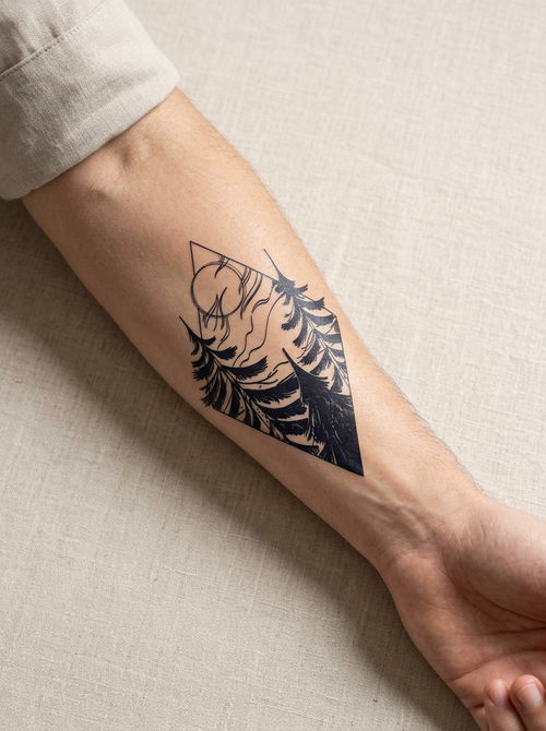 Tatouage Forêt Enchantée appliqué sur avant-bras