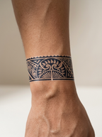 Tatouage Bracelet Océan Pacifique appliqué sur poignet