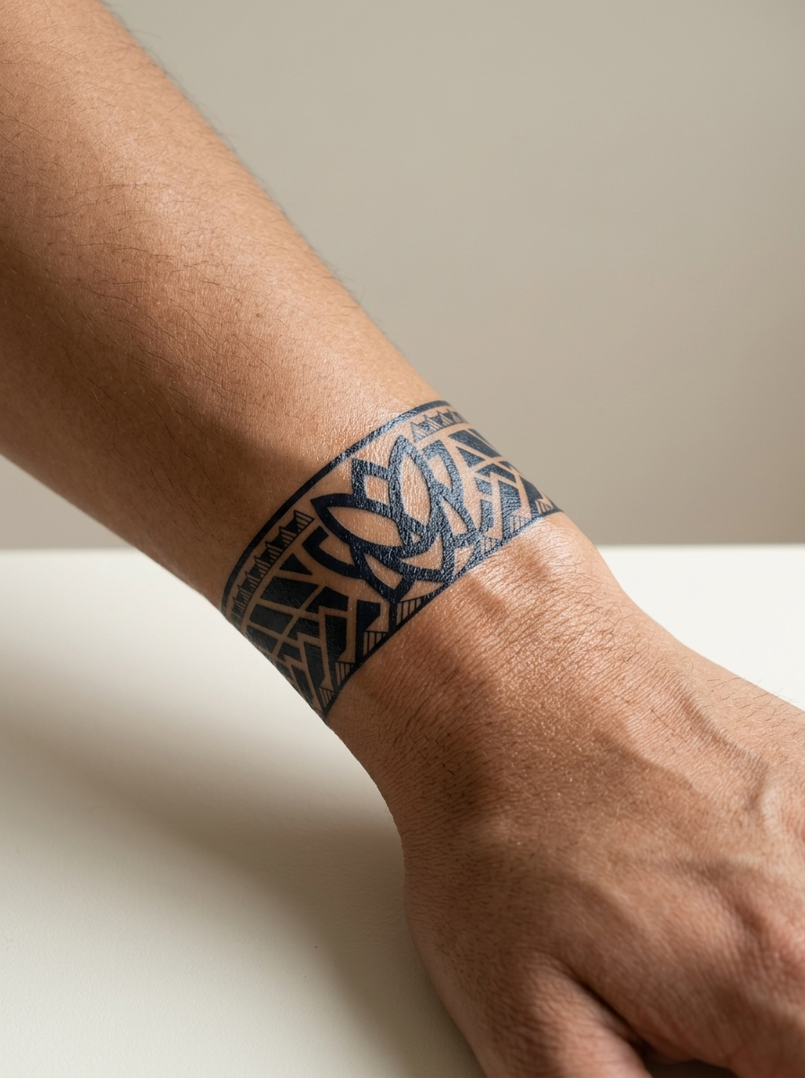 Tatouage Bracelet Lotus appliqué sur poignet
