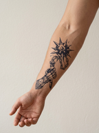 Tatouage Masse Guerrière appliqué sur avant-bras