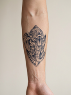 Tatouage Ganesh Sacré appliqué sur avant-bras